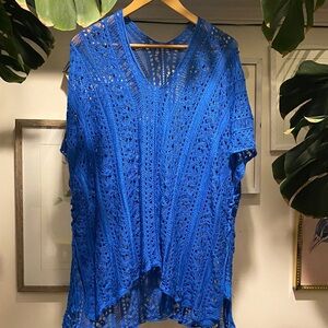 Crochet O/S swim coverup lace up sides